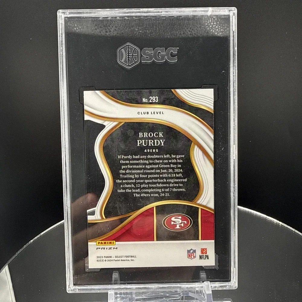 2023 Select Brock Purdy  Club Level No.293 Black/Red Prizm 49ers PSA 10 SP